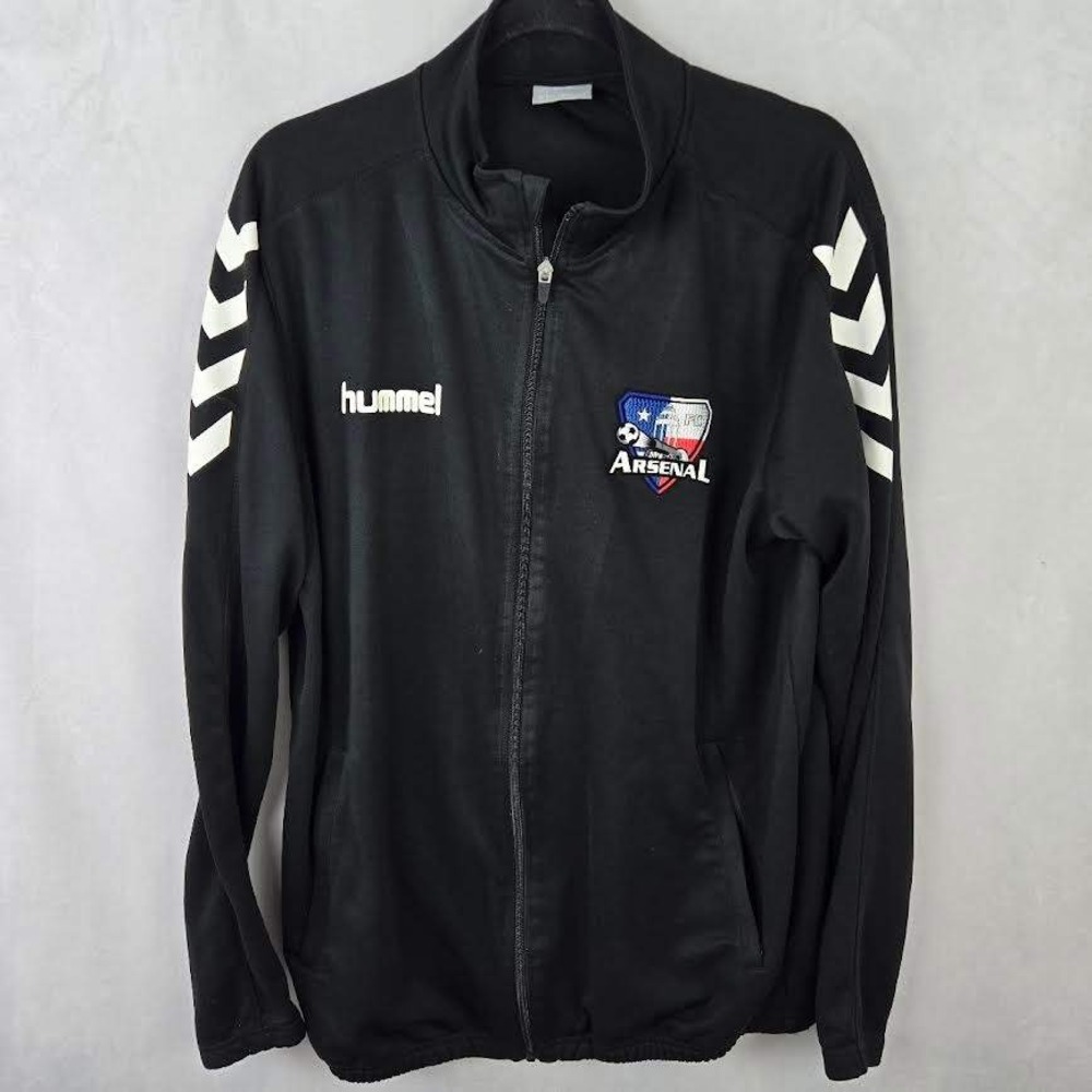 Hummel Arsenal FC Track Jacket Texas Black White‎ Mens Size M Full Zip Soccer